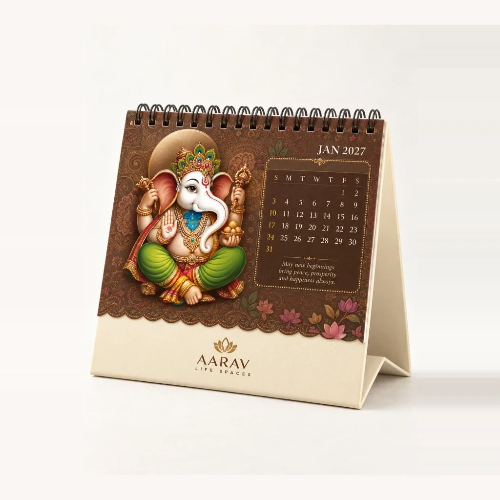 Shree Ganesha Auspicious Beginnings Table Calendar