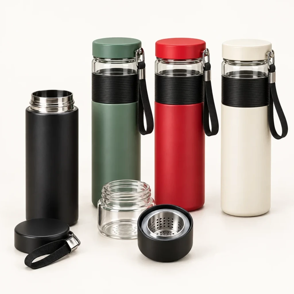 Borosilicate Glass & Steel Infuser Thermos