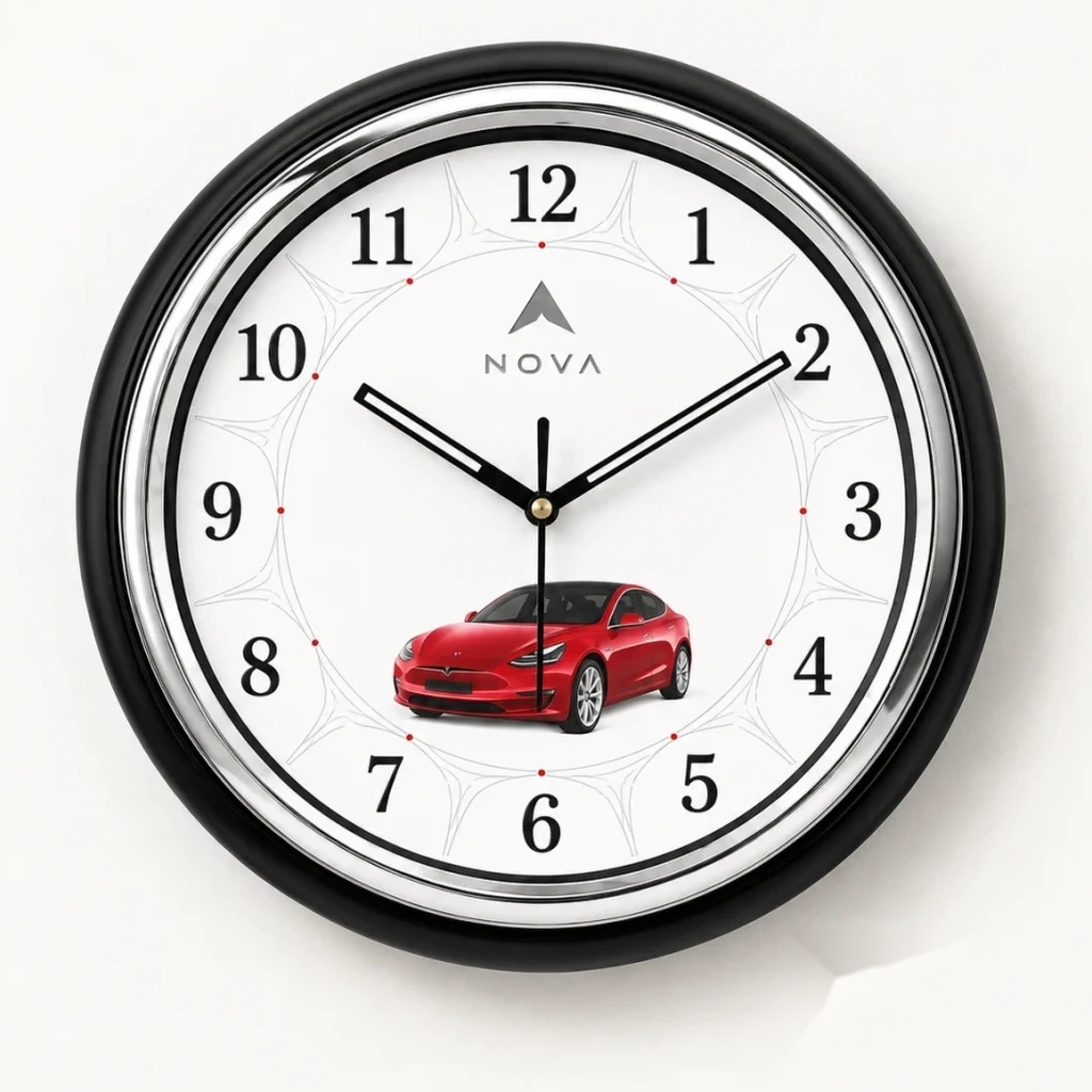 Silent sweep movement executive wall clock with brushed metal bezel