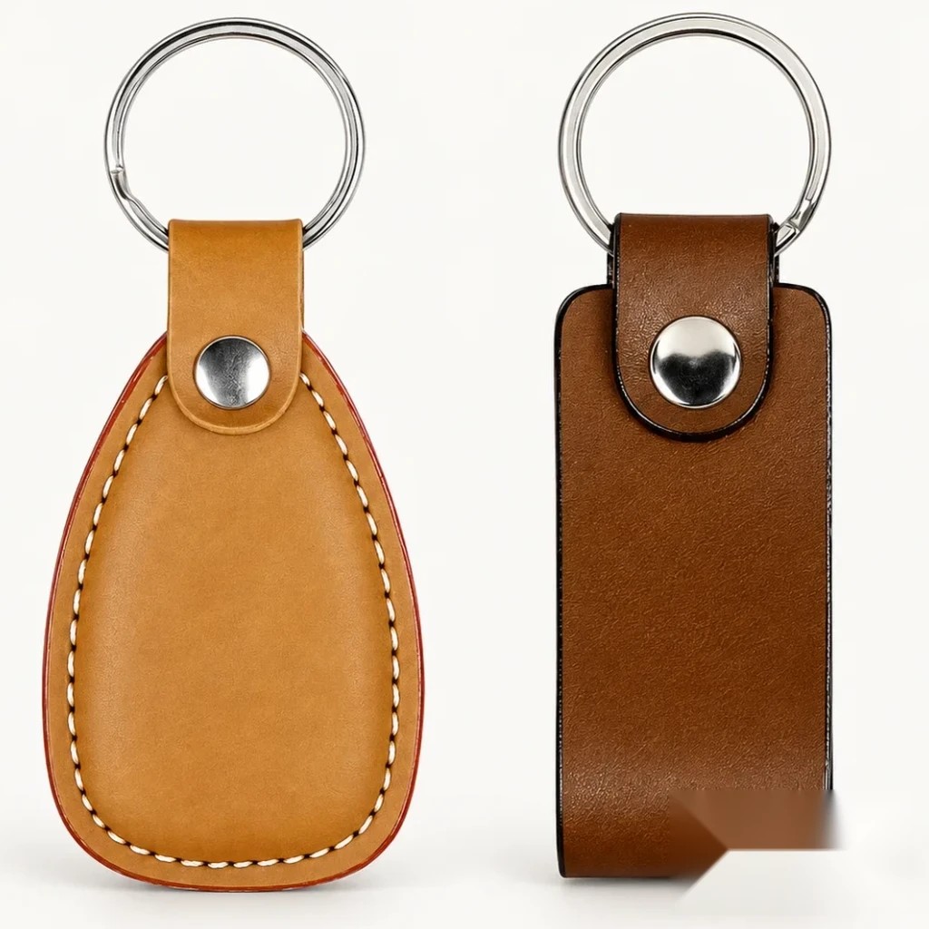 Classic Stitched Leather Key Ring