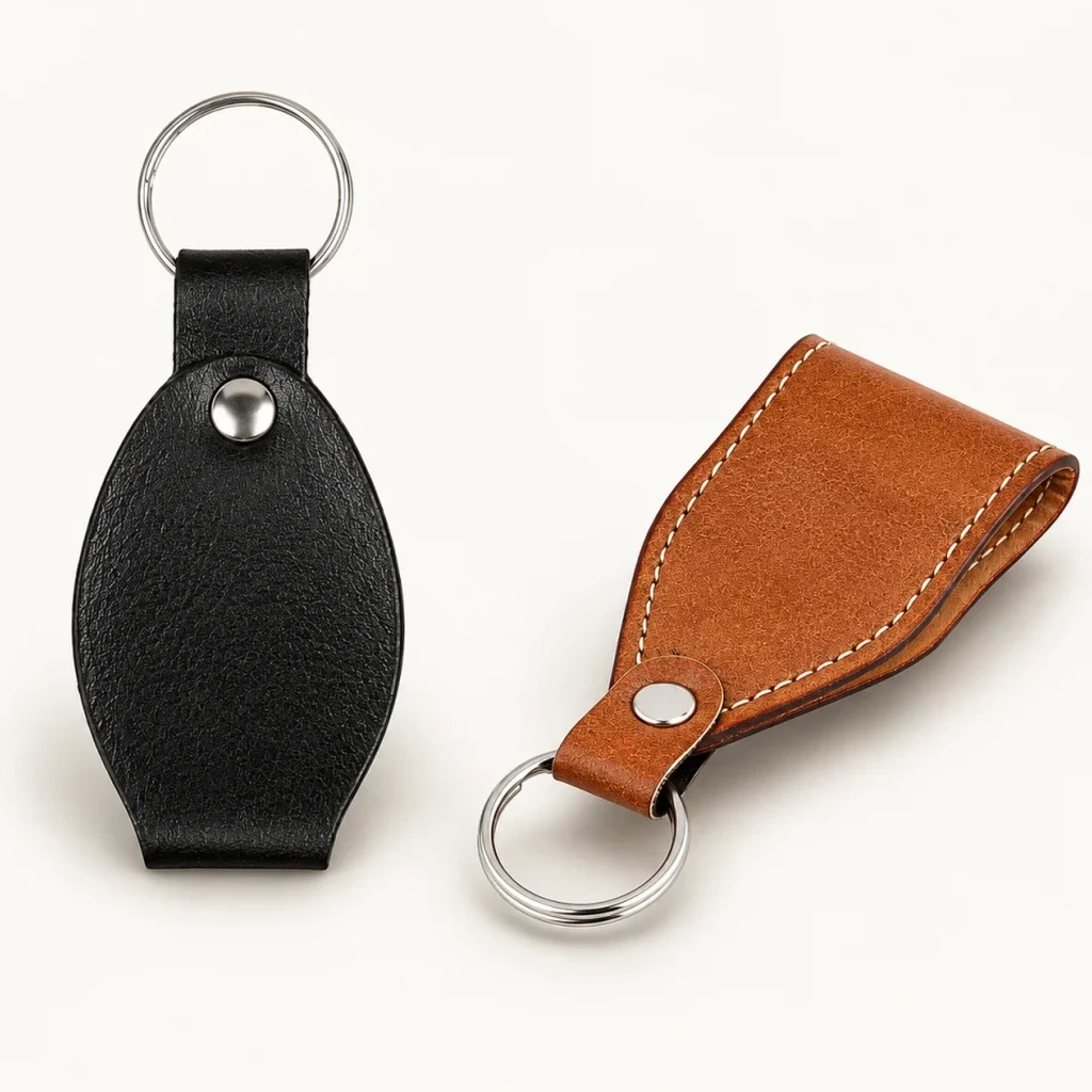 Dual-Tone Leatherette Key Fob