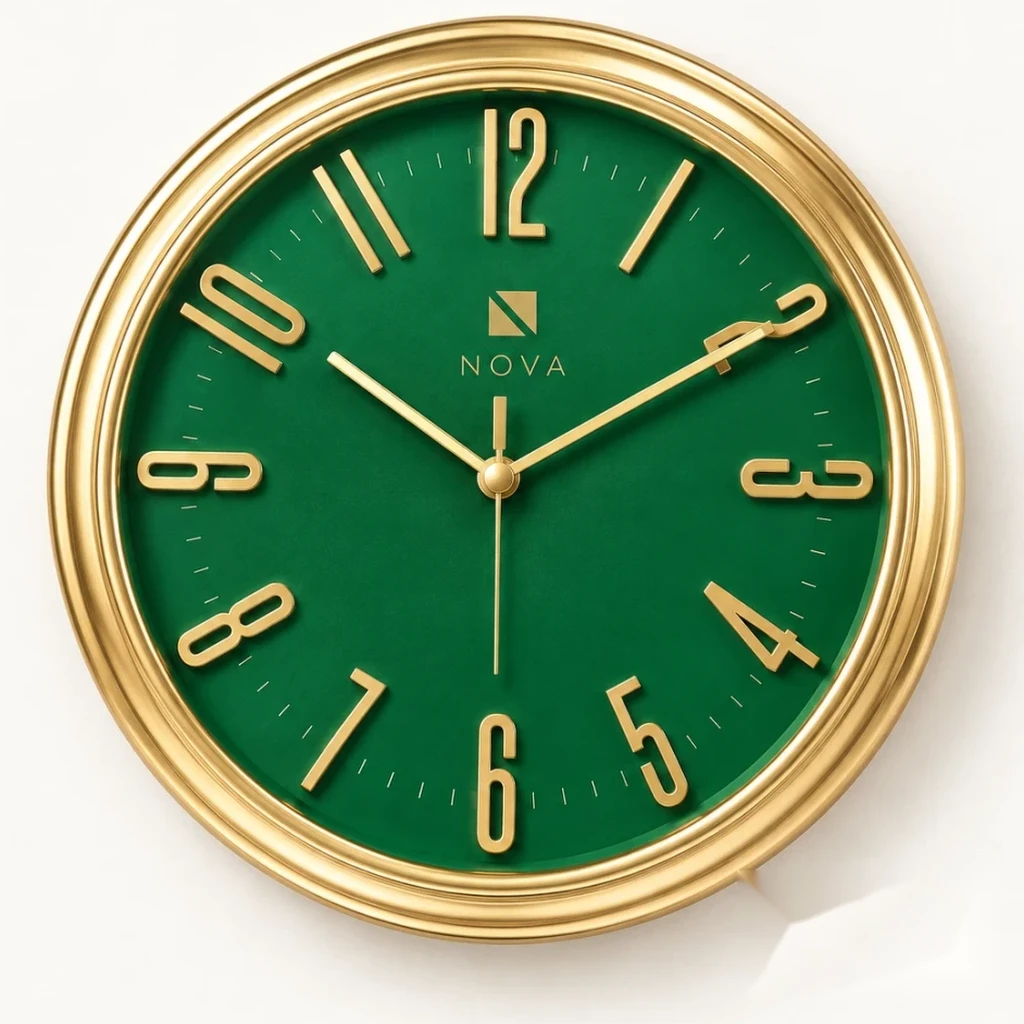 Emerald Gold Executive Wall Clock