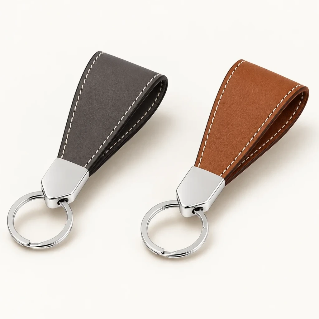 Ergonomic Loop Leatherette Key Ring