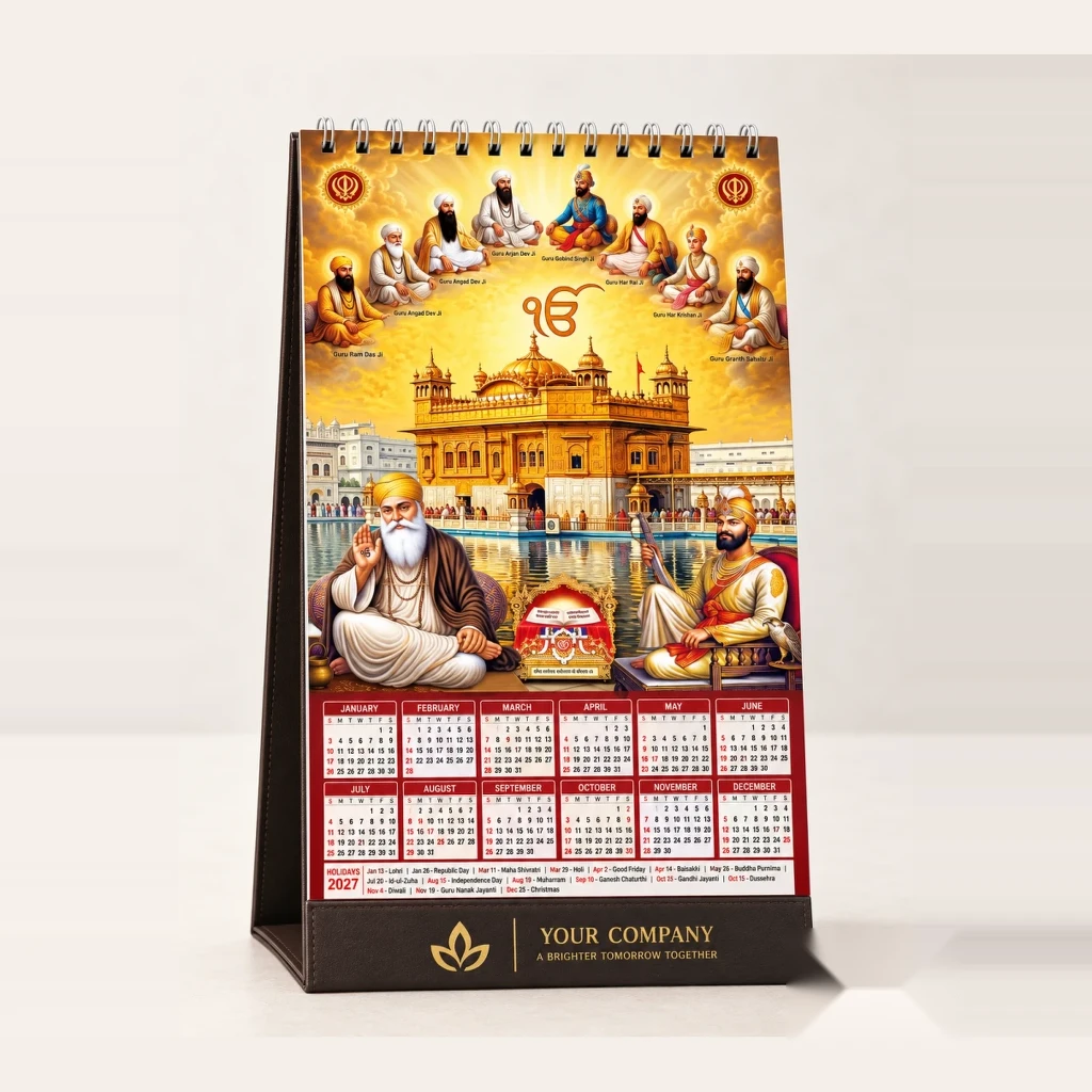 Golden Temple & Ten Sikh Gurus Heritage Table Calendar