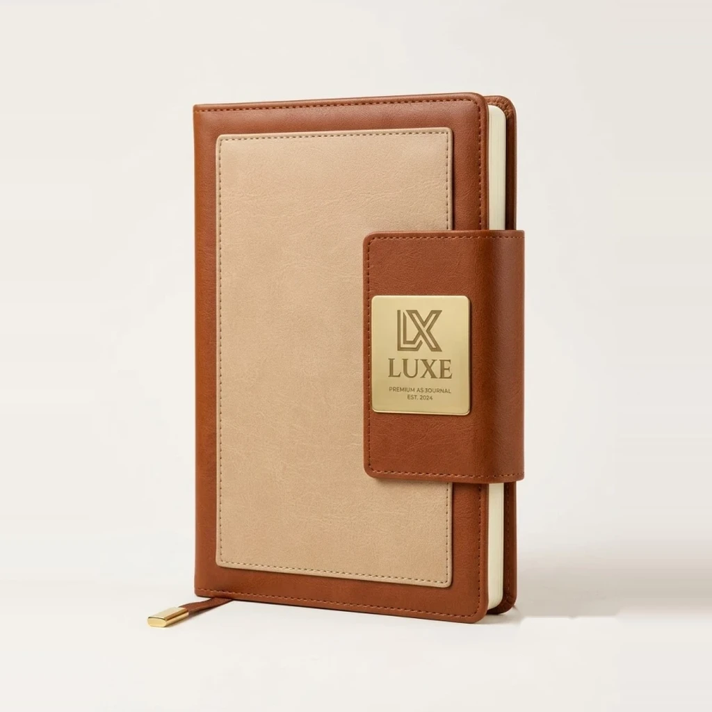 Luxe magnetic clasp hardbound executive journal with debossed cover