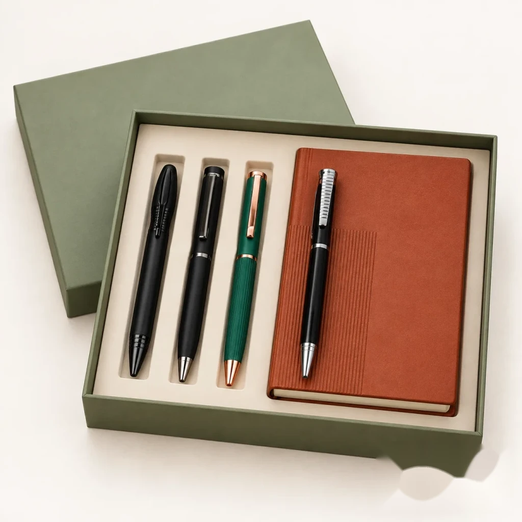Sage Executive Notebook & Four-Pen Gift Vault