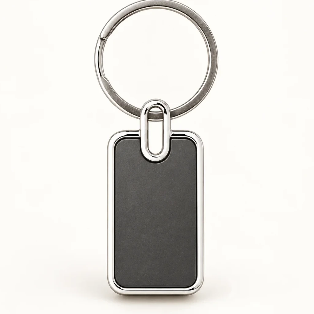 Sleek Chrome & Gunmetal Key Ring