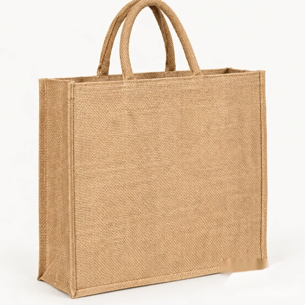Wide Landscape Jute Shopper Tote