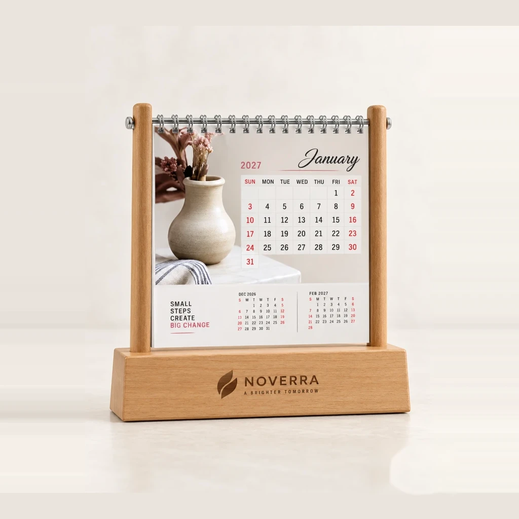 Wooden Easel Stand Minimalist Desk Calendar